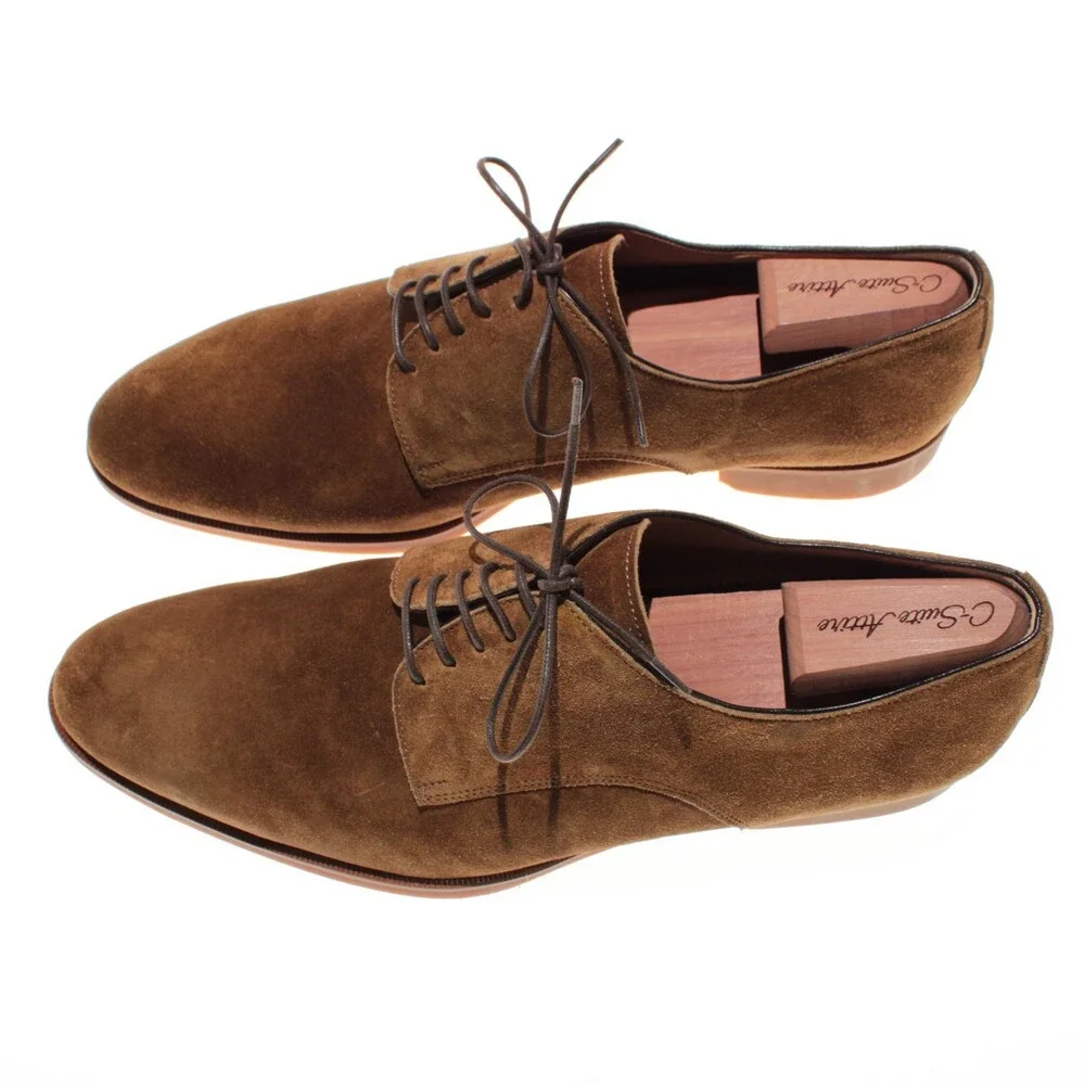 Di Bianco NWD Lace Up Derby Dress Shoes Size 43.5 (US 10.5) in Brown Suede